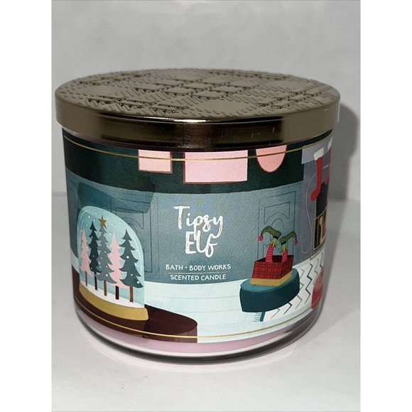 Bath & Body Works Candle TIPSY ELF 3 Wick Candle Day Exclusive NEW Holiday 2022 - Picture 2 of 16